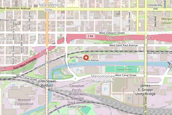Map showing City Lights Brewing Company in Milwaukee