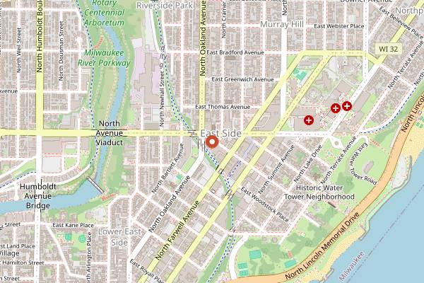 Map showing Fork in the Road in Milwaukee