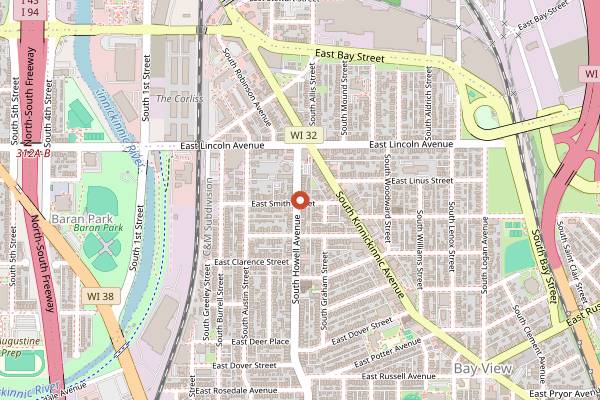 Map showing Lazy Susan Brunch in Milwaukee