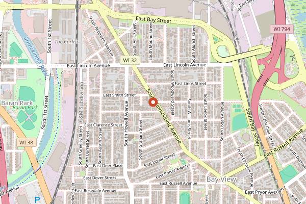 Map showing Lion's Tooth in Milwaukee