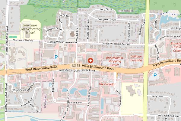 Map showing Cafe Hollander Brookfield in Milwaukee