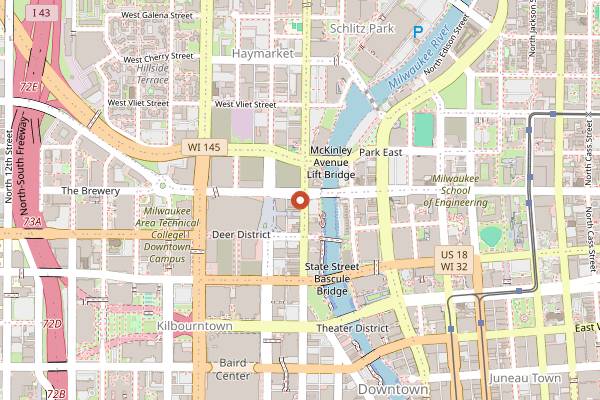 Map showing Carson's Prime Steaks and Famous Barbecue in Milwaukee