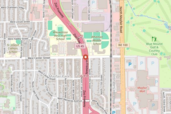 Map showing Miss Molly's Cafe and Pastry Shop in Milwaukee