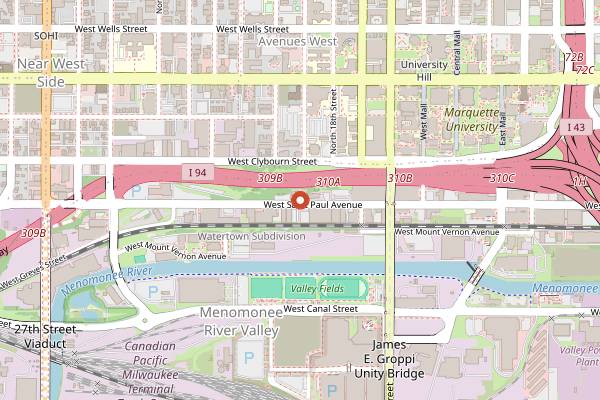 Map showing Sobelman's Pub and Grill in Milwaukee
