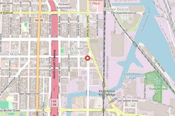 Map showing Transfer Pizzeria Cafe in Milwaukee