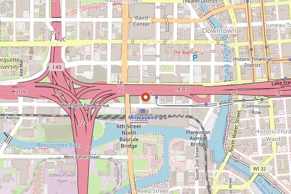 Map showing Stone Creek Coffee in Milwaukee