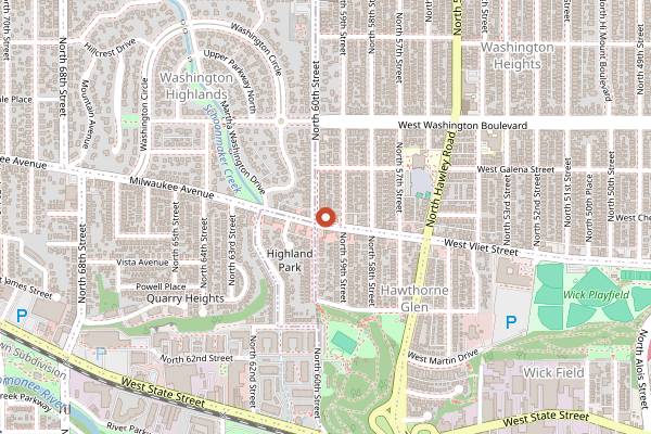 Map showing Valentine Coffee Roasters in Milwaukee