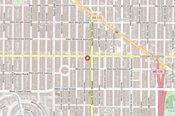 Map showing Vennture Brew Co Coffee in Milwaukee