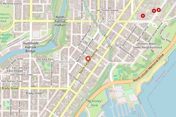 Map showing Comet Cafe in Milwaukee