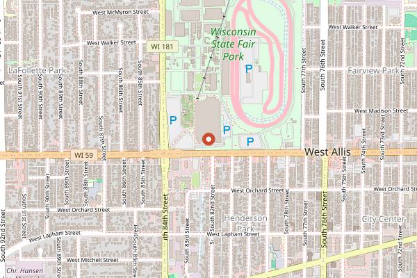 Map showing Holiday Folk Fair International in Milwaukee