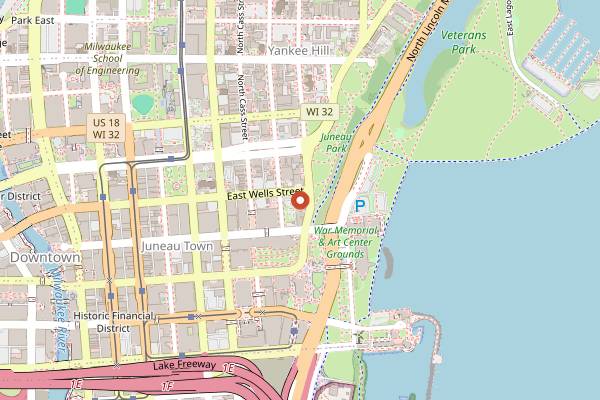 Map showing Bacchus in Milwaukee