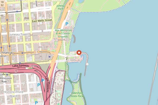Map showing Harbor House in Milwaukee