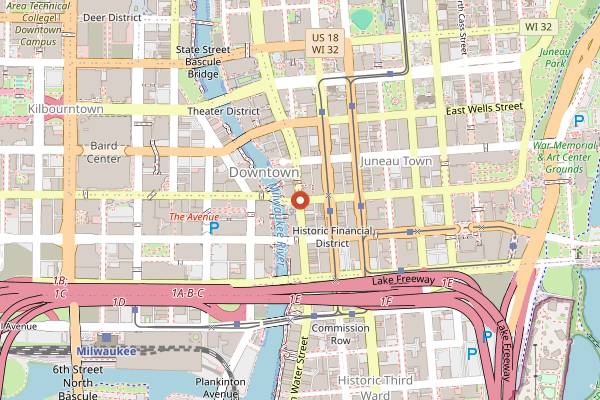 Map showing The Immigrant Room in Milwaukee