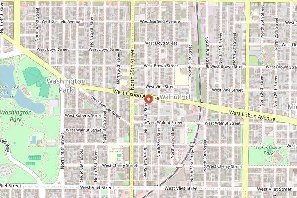 Map showing Amaranth Bakery in Milwaukee
