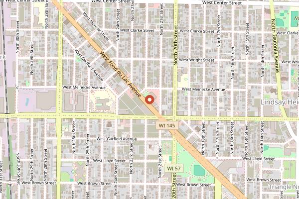 Map showing Fondy Farmers Market in Milwaukee
