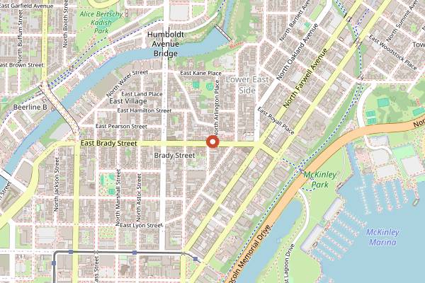 Map showing Hi Hat Lounge in Milwaukee