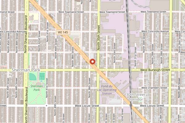 Map showing Sherman Phoenix in Milwaukee