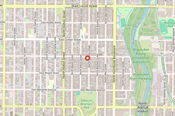 Map showing Riverwest Co-op in Milwaukee