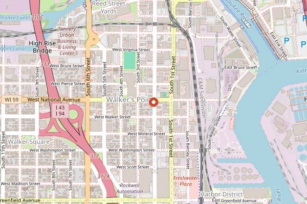 Map showing La Cage in Milwaukee