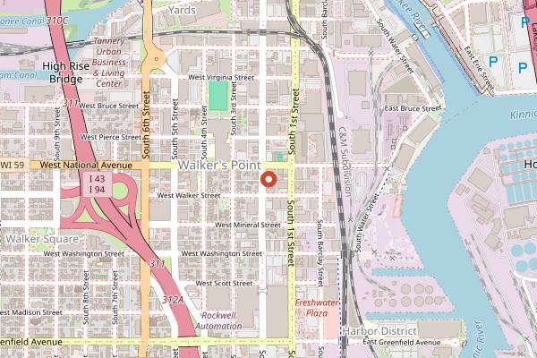 Map showing Walker's Pint in Milwaukee