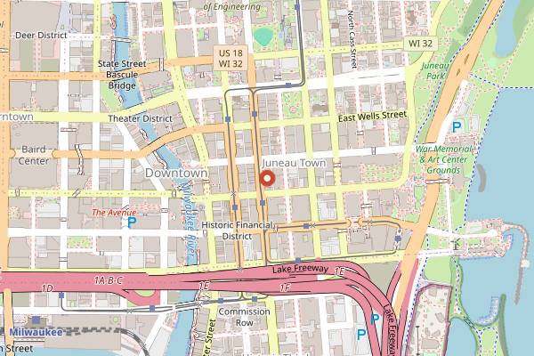 Map showing Carnevor Steakhouse in Milwaukee