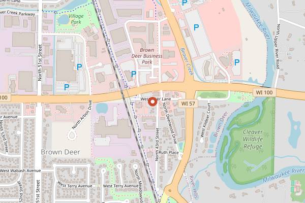 Map showing River Lane Inn in Milwaukee