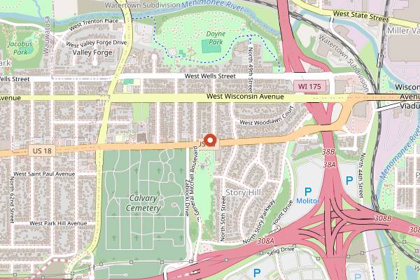 Map showing Story Hill BKC in Milwaukee