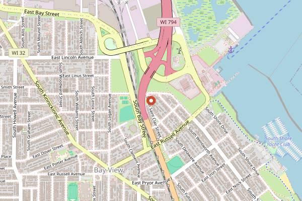 Map showing Three Brothers Bar and Restaurant in Milwaukee