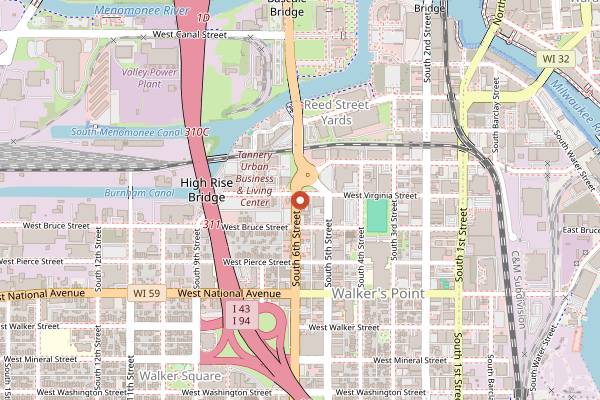 Map showing Conejitos Place in Milwaukee
