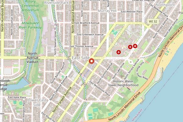Map showing Frida Mexican Cuisine in Milwaukee