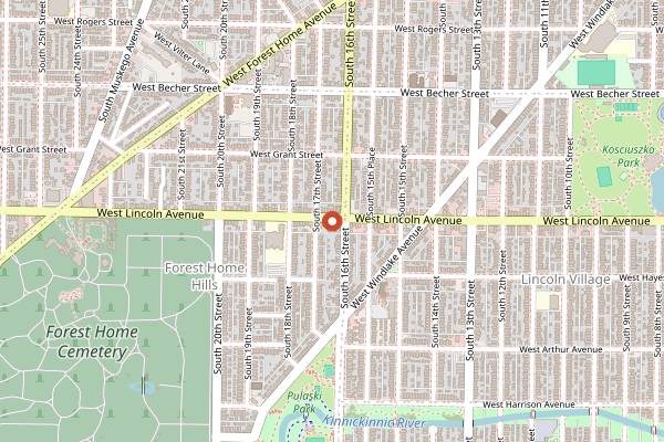 Map showing Guanajuato Tacos in Milwaukee