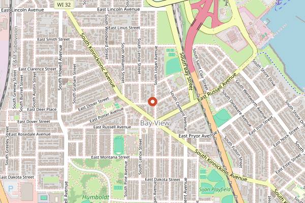 Map showing Burnhearts in Milwaukee