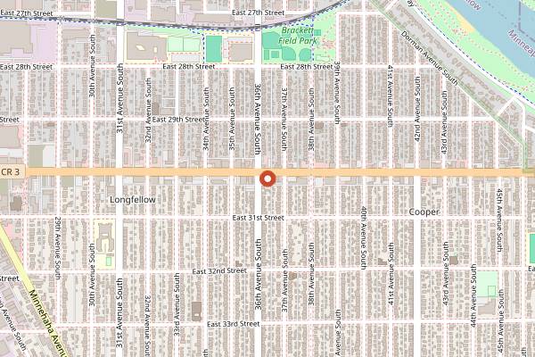 Map showing Laune Bread in Minneapolis