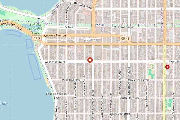 Map showing Lucia's Bakery in Minneapolis