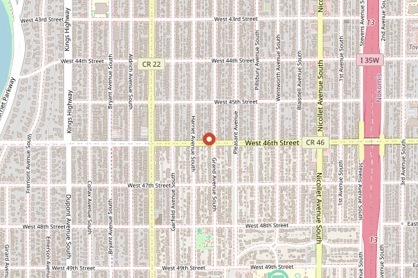 Map showing Patisserie 46 in Minneapolis