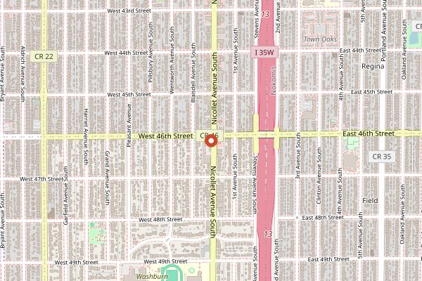 Map showing Sun Street Breads in Minneapolis