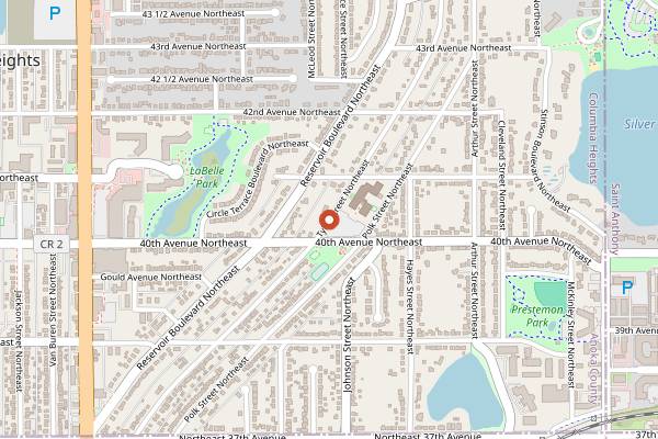 Map showing Bauhaus Brew Labs in Minneapolis