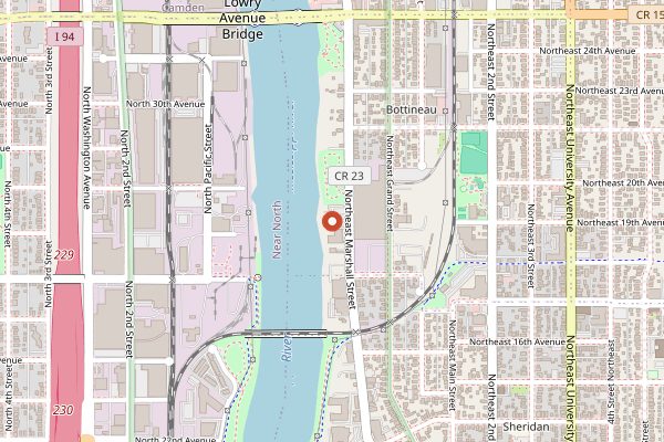 Map showing Psycho Suzi's Motor Lounge in Minneapolis