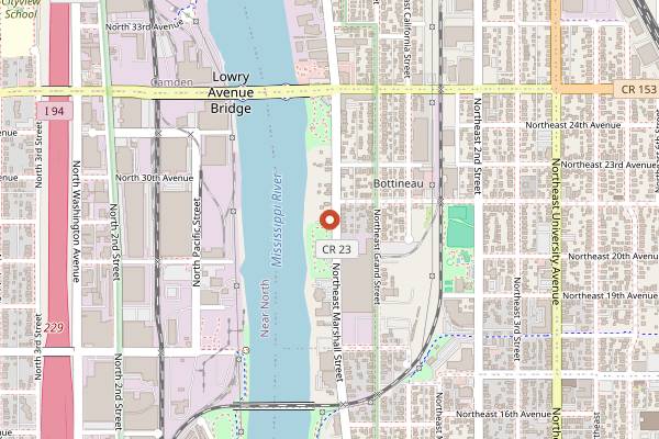 Map showing The Sample Room in Minneapolis