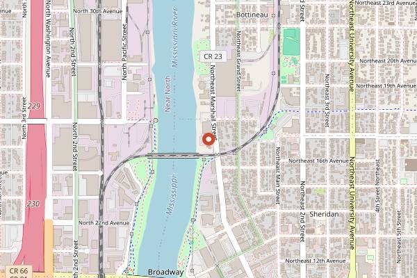 Map showing Broken Clock Brewing Cooperative in Minneapolis