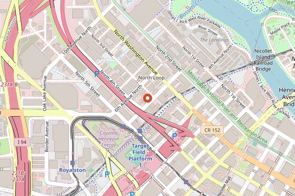 Map showing Modist Brewing in Minneapolis