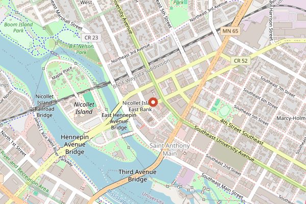 Map showing Kramarczuk's in Minneapolis