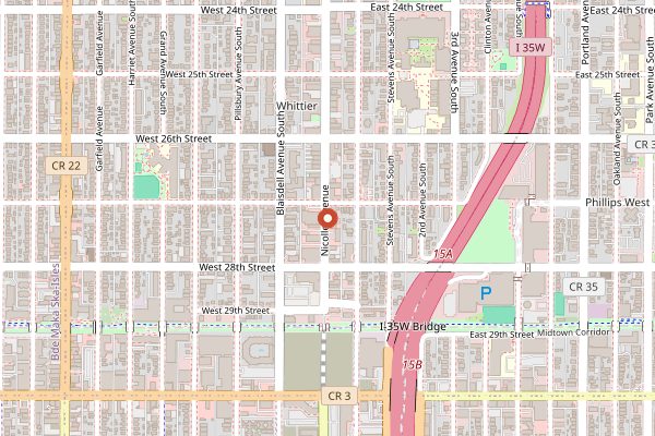 Map showing Quang Restaurant in Minneapolis