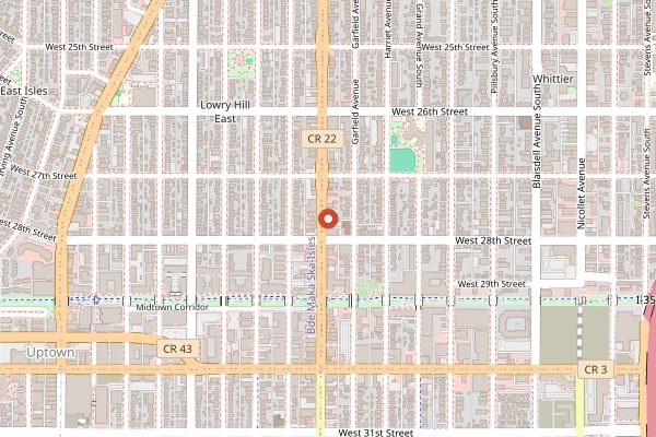 Map showing World Street Kitchen in Minneapolis