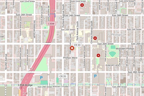 Map showing FIKA Cafe in Minneapolis