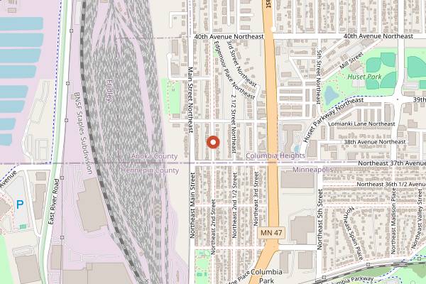 Map showing Matchbox Coffee Shop in Minneapolis
