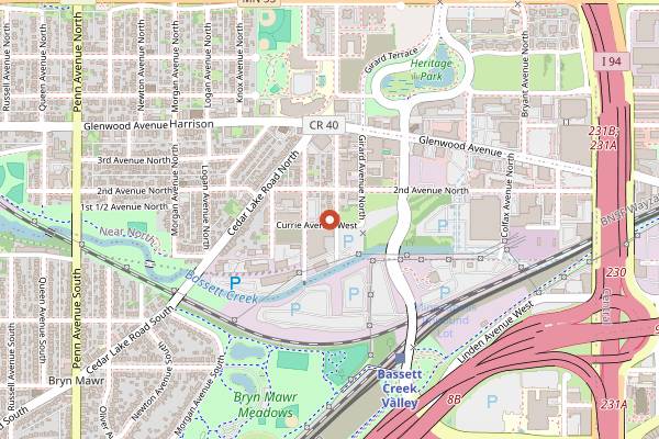 Map showing Misfit Coffee in Minneapolis