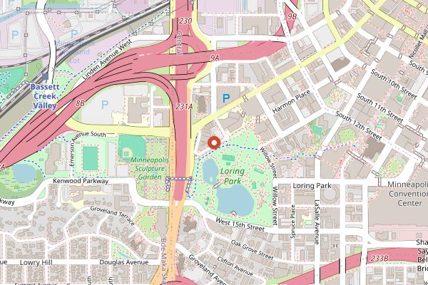 Map showing Spyhouse Coffee Loring Park in Minneapolis