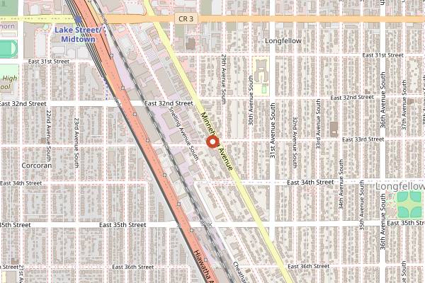 Map showing Wildflyer Coffee in Minneapolis