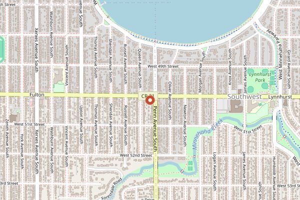 Map showing Broders' Pasta Bar in Minneapolis